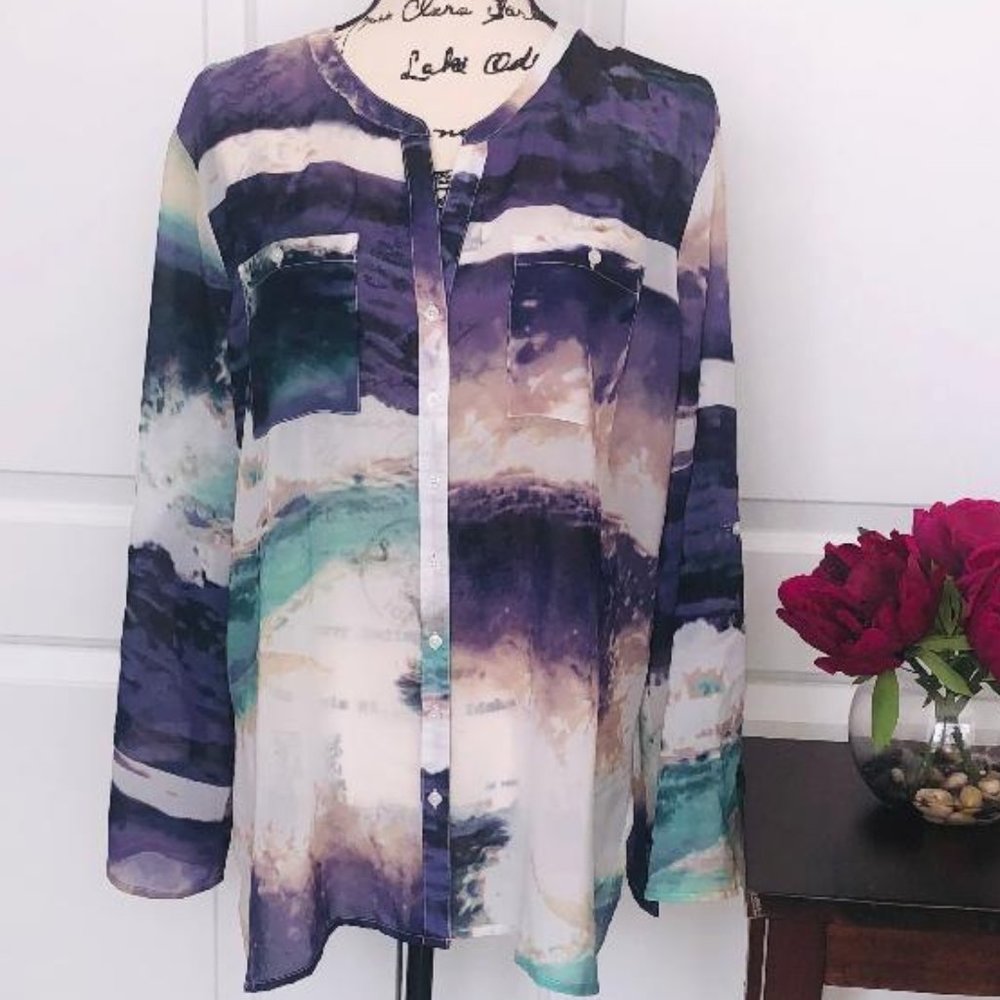 Versona Multicolor Abstract Blouse